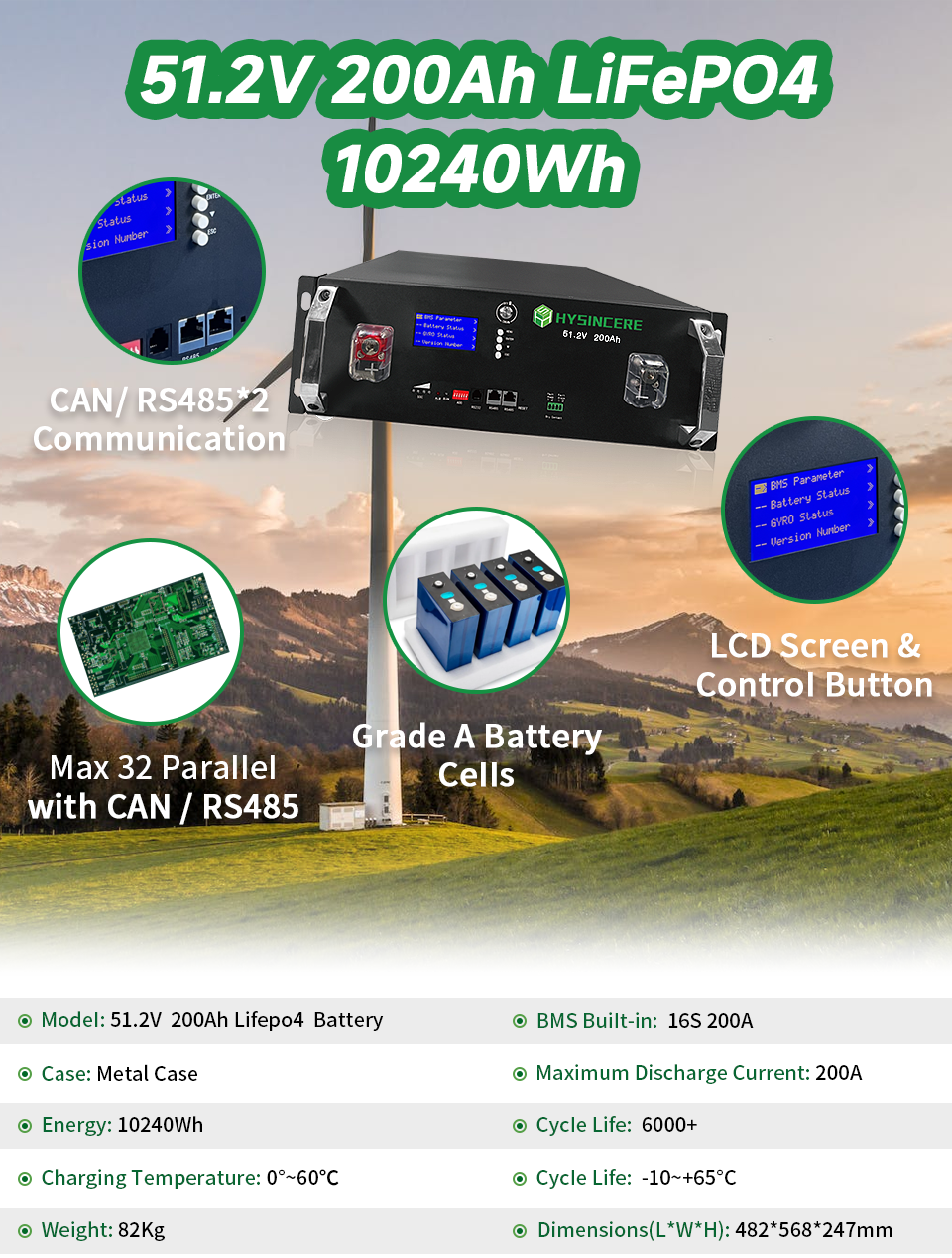 batteries 20kw 30kw 50kw 80kw 100kw server rack mounted 20 30 50 80 100 kwh battery