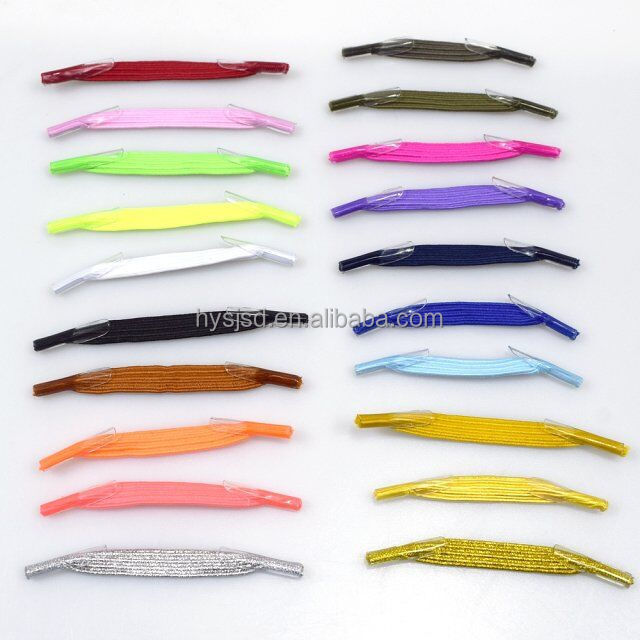 Small 7 mm Polyester Flat Small Mini Lazy No Tie Elastic Shoelace for shoes