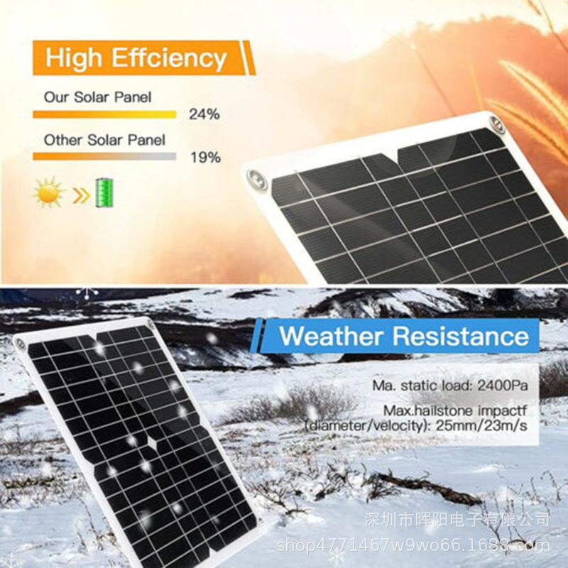 Car Foldable Solar Panel Charger + Camping Solar Flexible Panels New USB for Outdoor 10W 20W 30W Dual USB 12V 10/20/30/40A IP65