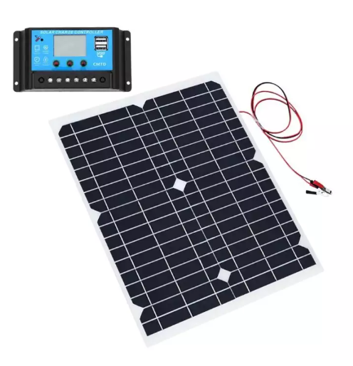 60W 18V Mono Solar Panel Dual USB 12V/5V DC Monocrystalline Flexible Solar Charger