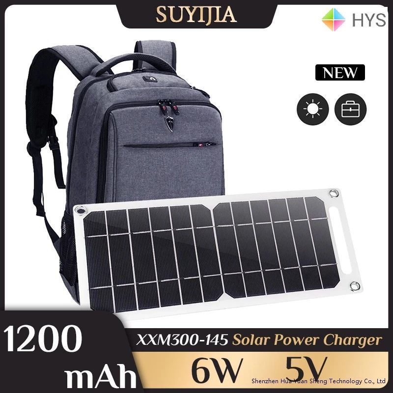 12V 6W Multi-function Battery Charger Portable Sunpower Solar Panel Charger for Camping Portable Solar Panel Solar Home System