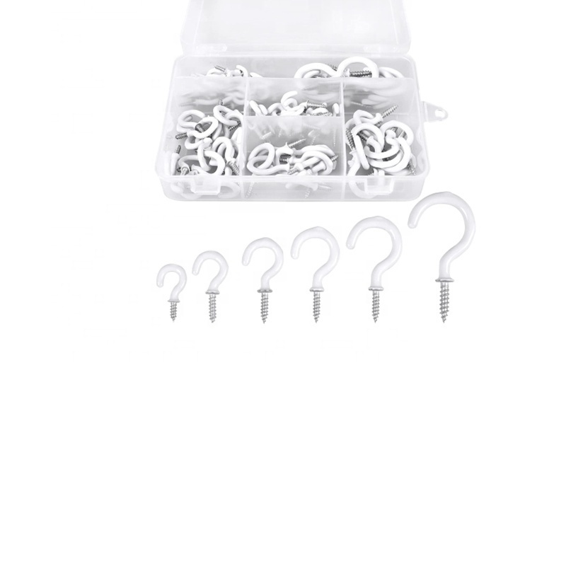 Heavy Duty Ceiling Hooks Vinyl Coated Screw Hooks Plant Kitchen Cup Hooks for Hanging Plants Lights Cups Mugs Pots