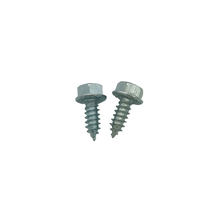 Steel Galvanized Self Tapping Screw Indented Hex Washer Head Sheet Metal Screw with Rubber Washer