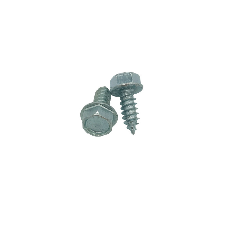 Steel Galvanized Self Tapping Screw Indented Hex Washer Head Sheet Metal Screw with Rubber Washer