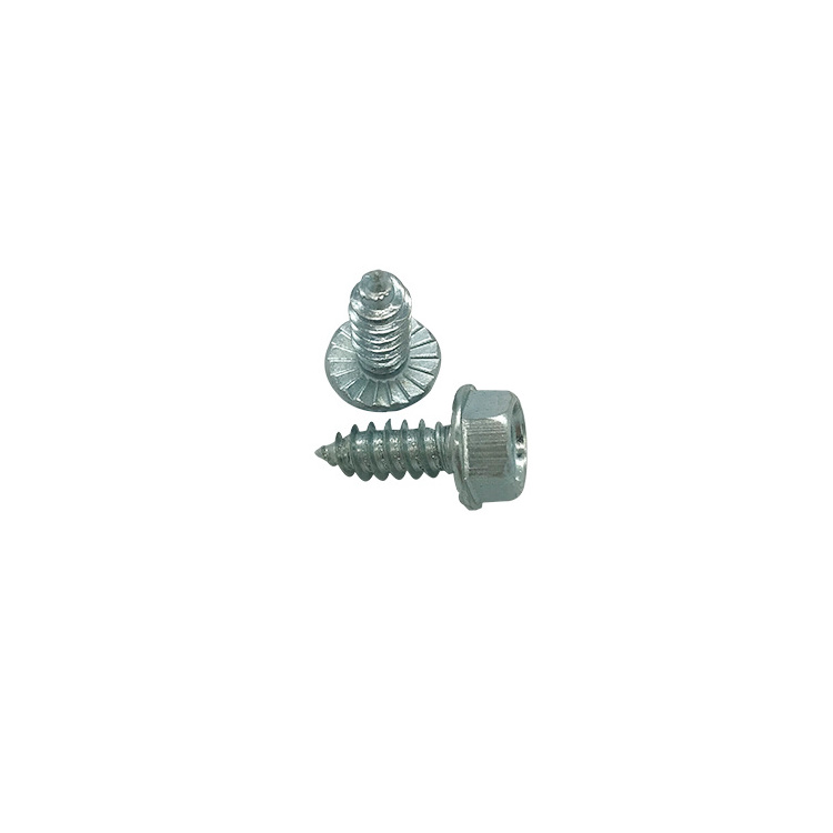 Steel Galvanized Self Tapping Screw Indented Hex Washer Head Sheet Metal Screw with Rubber Washer