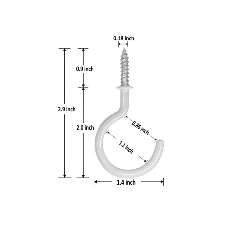 Heavy Duty Ceiling Hooks Vinyl Coated Screw Hooks Plant Kitchen Cup Hooks for Hanging Plants Lights Cups Mugs Pots