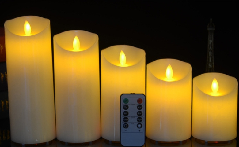 Remote control LED Flameless candle set of 3 Real wax led candle battery operated warmwhite candle light for holiday decoration