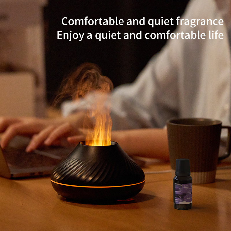 2nd version Essential oil aroma diffuser machine humidifier 130ml portable electronic 3Daroma diffuser flame fire diffuser flame