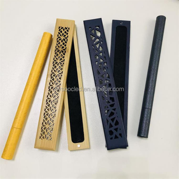 Incense Gift Set Carving Hollow Bamboo Incense Burner Set With Custom Logo Paper Box Packaging Wood Incense burner