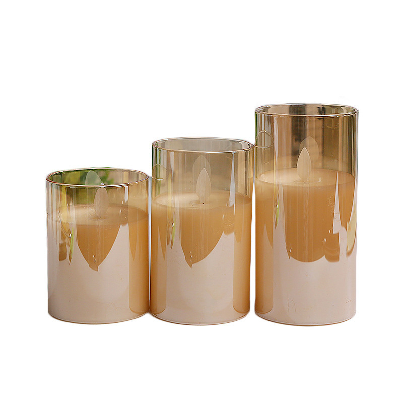 Battery Operated Real Wax LED Pillar Candles with Remote Control and Timer Flickering Flameless Candles