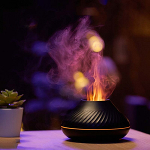 2nd version Essential oil aroma diffuser machine humidifier 130ml portable electronic 3Daroma diffuser flame fire diffuser flame