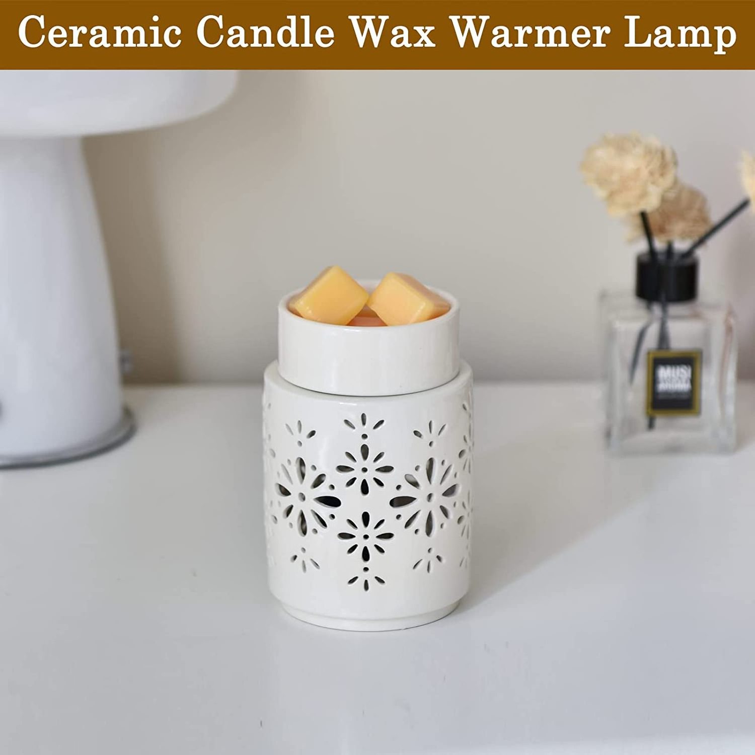 LANBORUI Electric Wax Melt Warmer Scent Diffuse rVajillas de Porcelana Ceramic Ceramic Fragrance Wax Melts Warmer Air Fresher