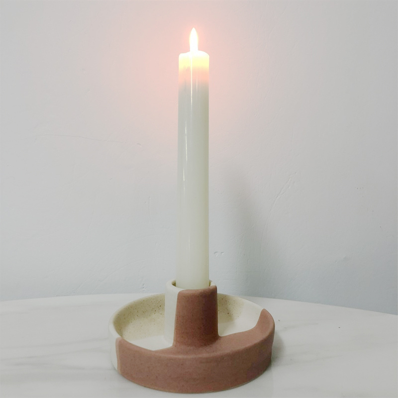 Pink Ceramic Candlestick Candle Stand Candle Holder Taper Candlesticks Holder Wedding Table Centerpieces Candle Holder Tray