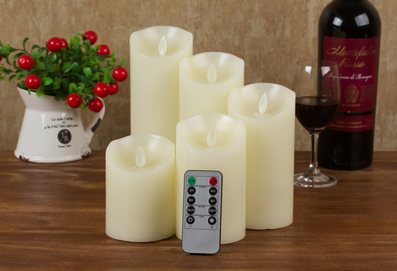 Remote control LED Flameless candle set of 3 Real wax led candle battery operated warmwhite candle light for holiday decoration