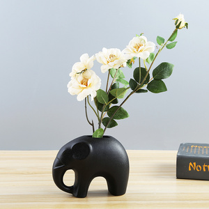 New creative ceramic floral elephant ornaments white porcelain succulent flower pot crafts vase nordic ornaments nordic vases