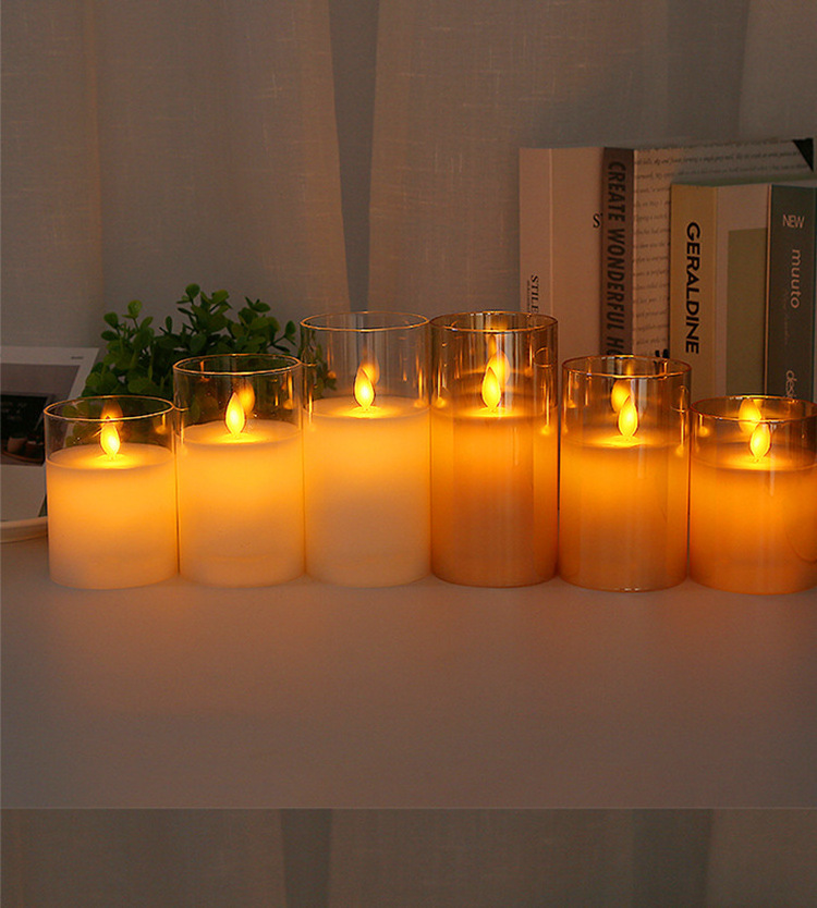 Battery Operated Real Wax LED Pillar Candles with Remote Control and Timer Flickering Flameless Candles