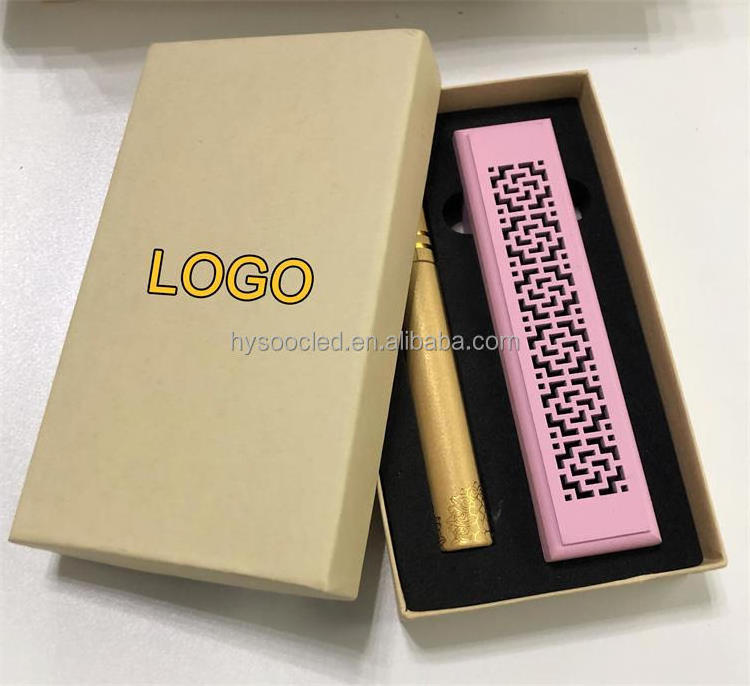 Incense Gift Set Carving Hollow Bamboo Incense Burner Set With Custom Logo Paper Box Packaging Wood Incense burner