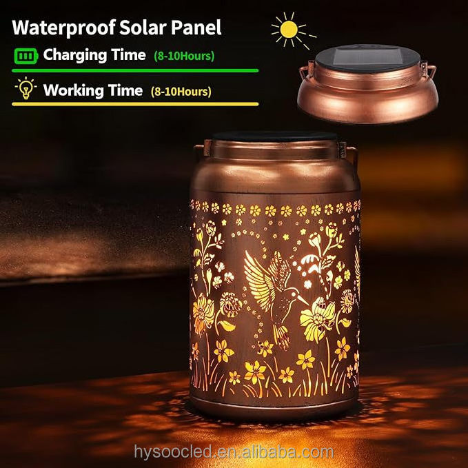 Solar Lanterns Outdoor Waterproof Hummingbird Garden Decor Gifts for Women Mom Grandma Hanging Solar Lights