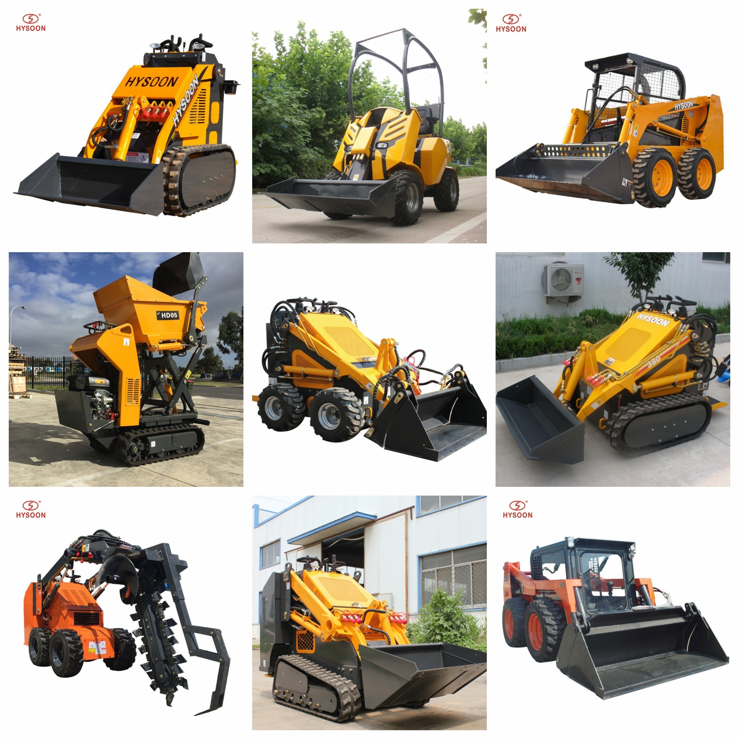 HYSOON mini skid steer loader, wheel loader, mini dumper