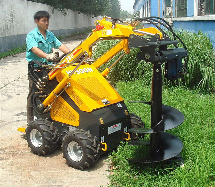 Mini skid steer loader lawn mower