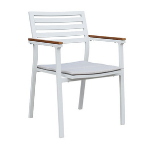 Best Selling White Teak Restaurant Aluminium Outdoor Dining Chairs Patio Chairs