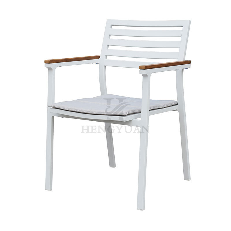 Best Selling White Teak Restaurant Aluminium Outdoor Dining Chairs Patio Chairs