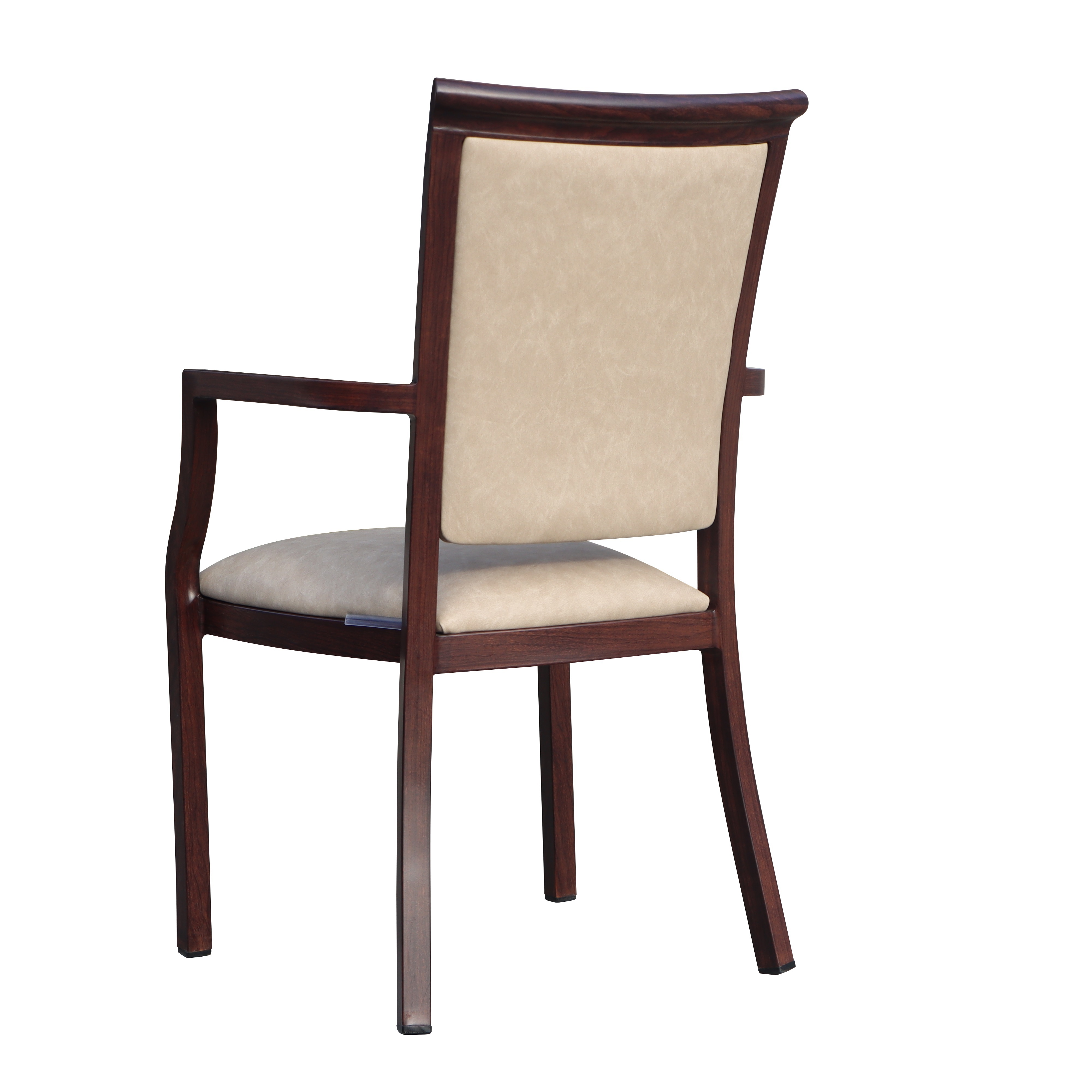 Custom Home Furniture Metal Leg High Densty Foam Dining Chair With Arm