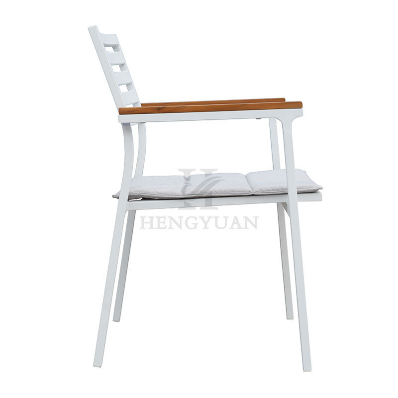 Best Selling White Teak Restaurant Aluminium Outdoor Dining Chairs Patio Chairs