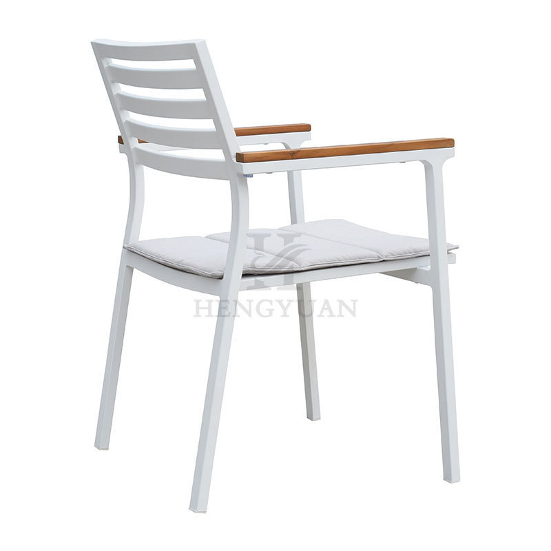 Best Selling White Teak Restaurant Aluminium Outdoor Dining Chairs Patio Chairs