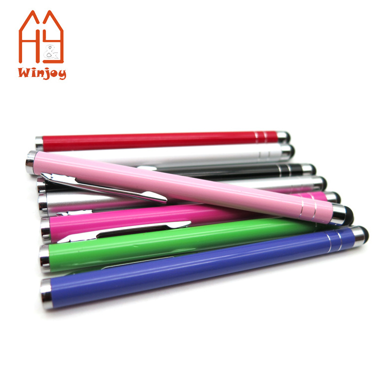 Customized plastic ball point pen with touch function,  print LOGO mobile phone touch screen pen