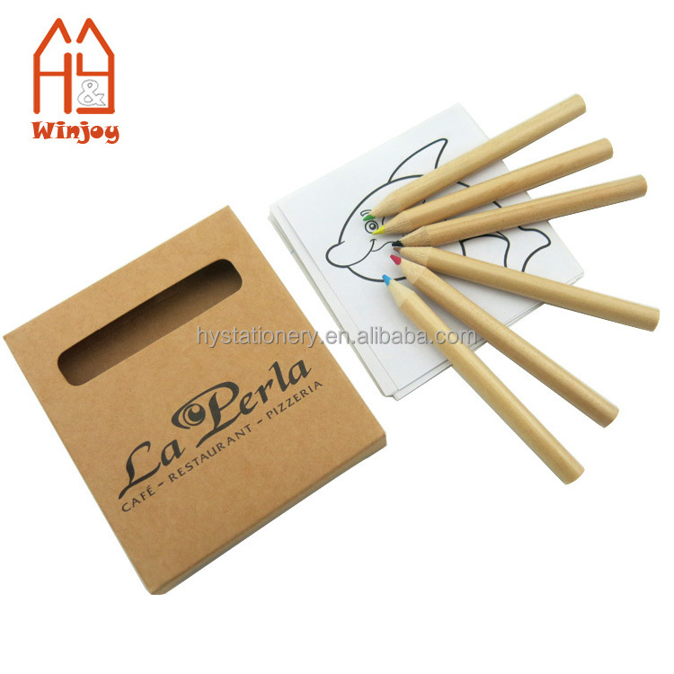 Custom Mini Stationery Color Pencils Drawing Wood Color Pencil With Coloring Paper Cards And Sharpener For Kids