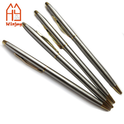 Mini Metal Ball Point Pen Stainless Steel Silver Ballpoint Pen Small Personalized Pens for Signature