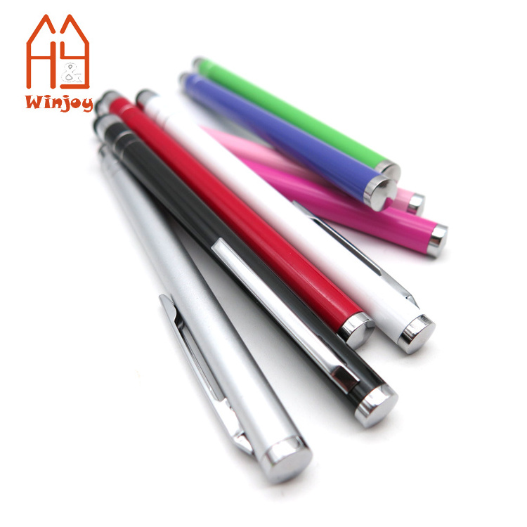 Customized plastic ball point pen with touch function,  print LOGO mobile phone touch screen pen