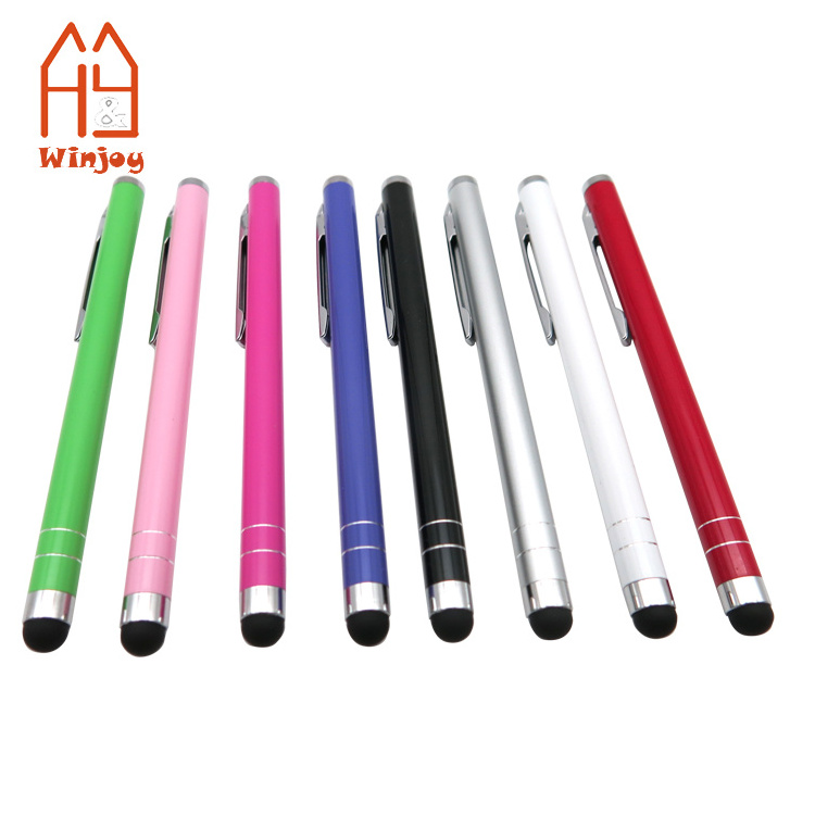 Customized plastic ball point pen with touch function,  print LOGO mobile phone touch screen pen