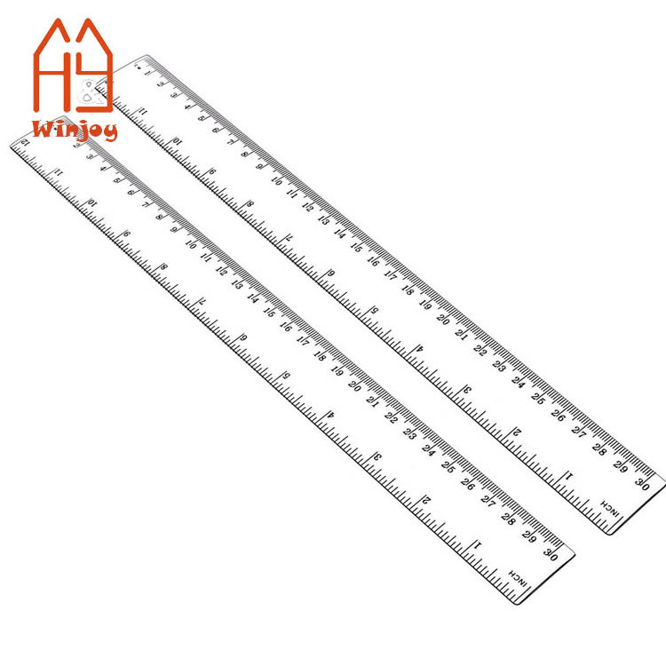 30cm Long Color Clear Plastic Flexible Rulers - Ruler with Inches, Centimeters and Millimeter for Kids and Teachers