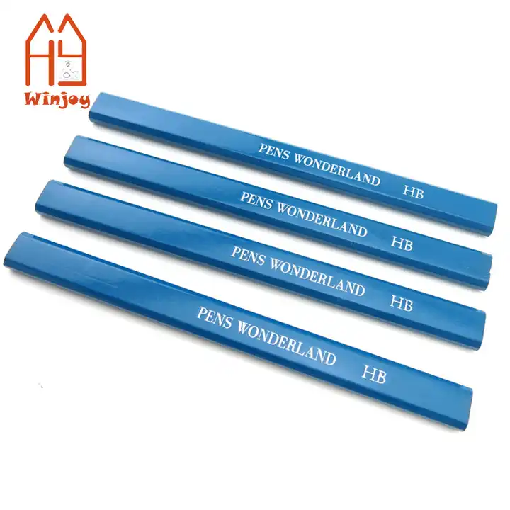 Smoothly Write on Wood, Concrete & Stone Carpenter Pencils Woodworking Pencil With Scale Black Lead Stationery Marker Pencil