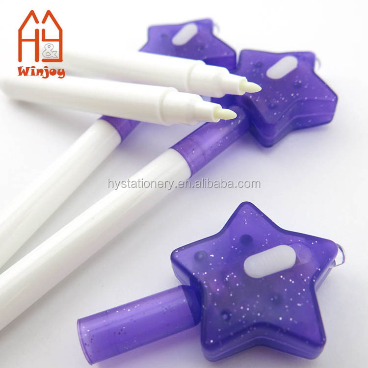 Star Shape UV Light Pen With Invisible Ink Security Marker Pen Violet UV-LED light Magic Pen