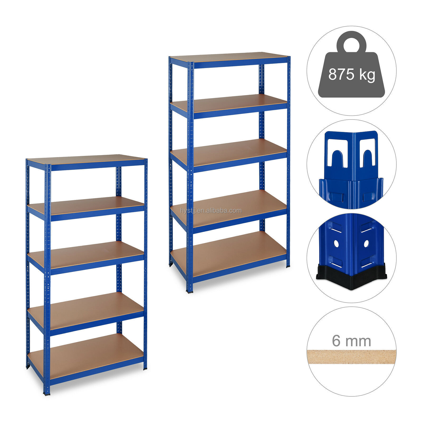 Steel and Wood Clothes Rack with Rivet Corrosion Protection for Home or Mart Storage