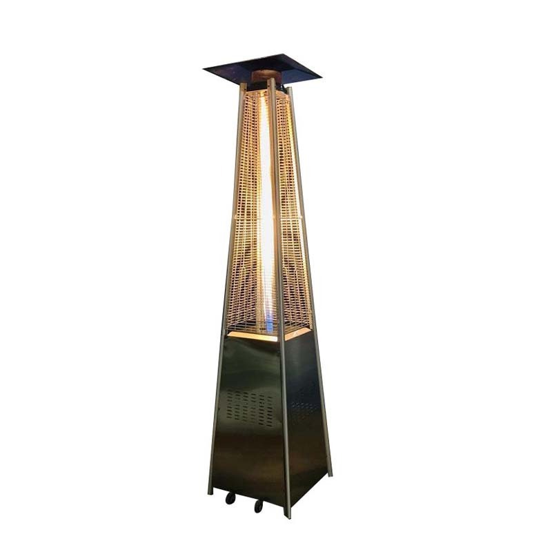 2021 outdoor stainless steel gas patio heater tower cover glass tube pyramid patio heaters