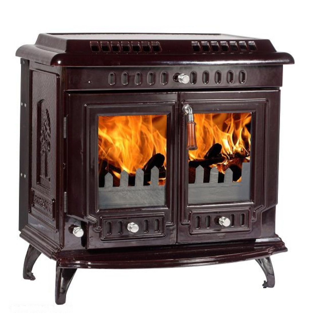 double door High capacity cast iron wood burning stove wood fireplace wood stove burner indoor