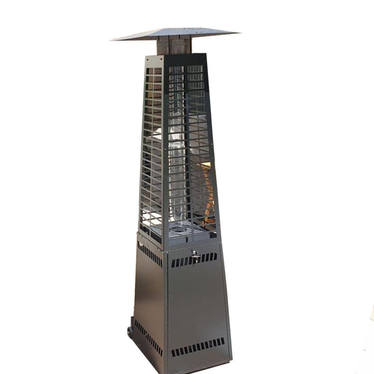 Hot Sell 14KW Outdoor Stainless Steel pyramid wood pellet Patio stoves real flame pellet heater patio heaters