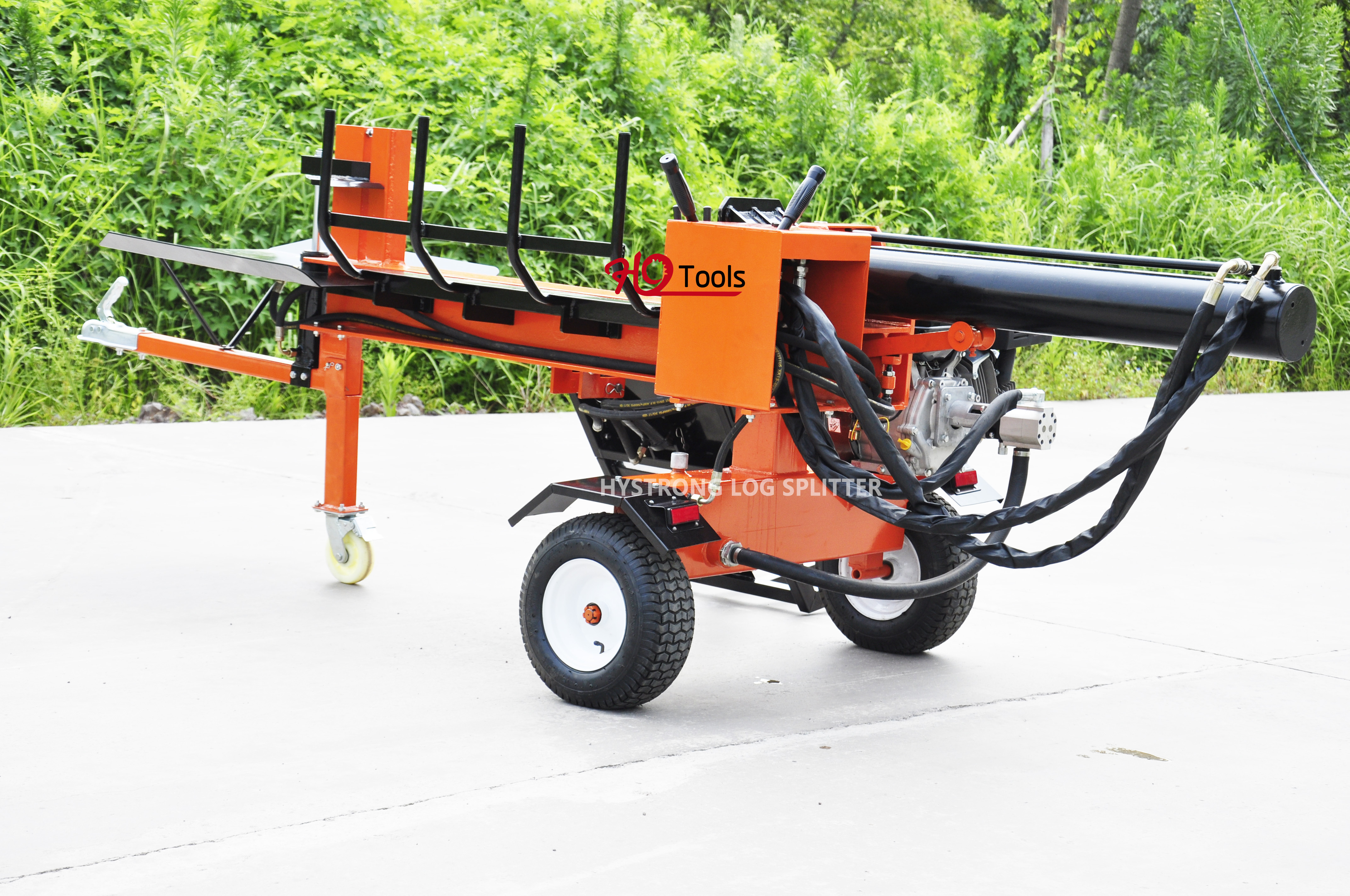 35 ton Gasoline Automatic firewood processor log splitter With hydraulic log lifter arm and hydraulic adjust cross knife