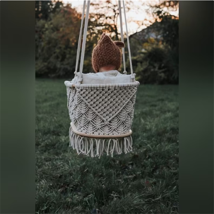 2022 New customized Macrame Swing Chairs indoor swing chair macrame hammock macrame baby swing W1332