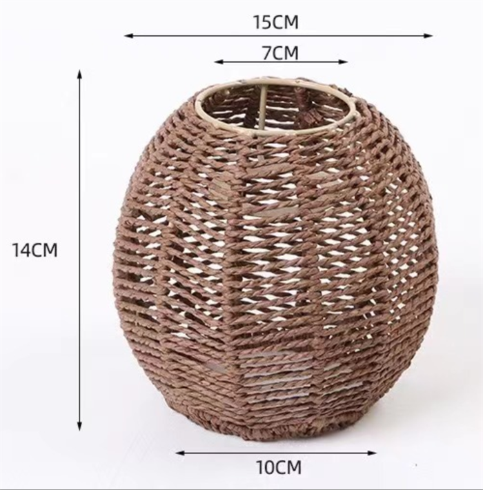 SZ948 Swag Ceiling Light Pendant Woven Lamp Shade Rattan Rope Screens Clip on Bulb Replacement Lampshades Lamp Covers