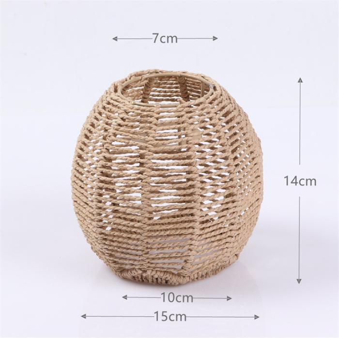 SZ948 Swag Ceiling Light Pendant Woven Lamp Shade Rattan Rope Screens Clip on Bulb Replacement Lampshades Lamp Covers