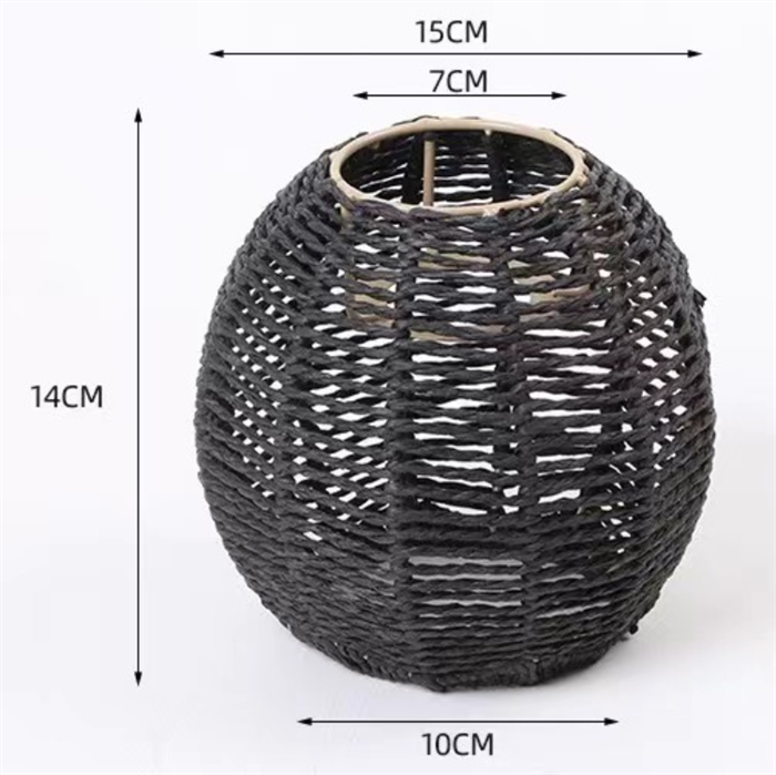 SZ948 Swag Ceiling Light Pendant Woven Lamp Shade Rattan Rope Screens Clip on Bulb Replacement Lampshades Lamp Covers