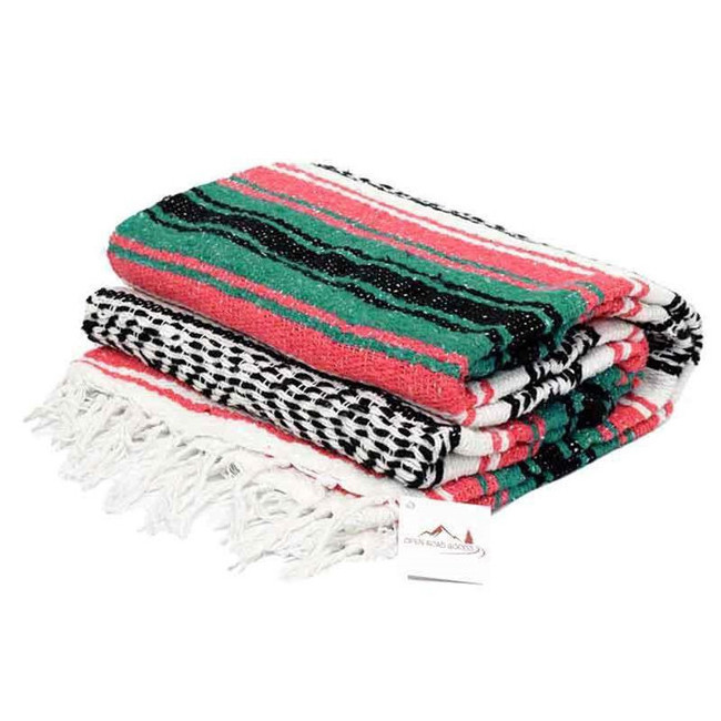 new 2019 soft cotton woven thick fringe throws yoga serape mexican falsa blankets in bulk for camping picnic beach bedding