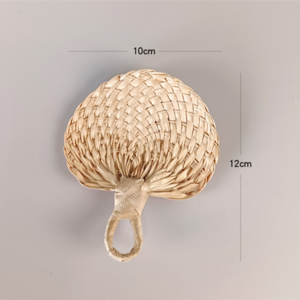 SZ292 New 2023 Ready to Ship Vintage Handwoven Natural Bamboo Raffia Fan Summer Handmade Natural Buri Palm Leaf Hand Fans