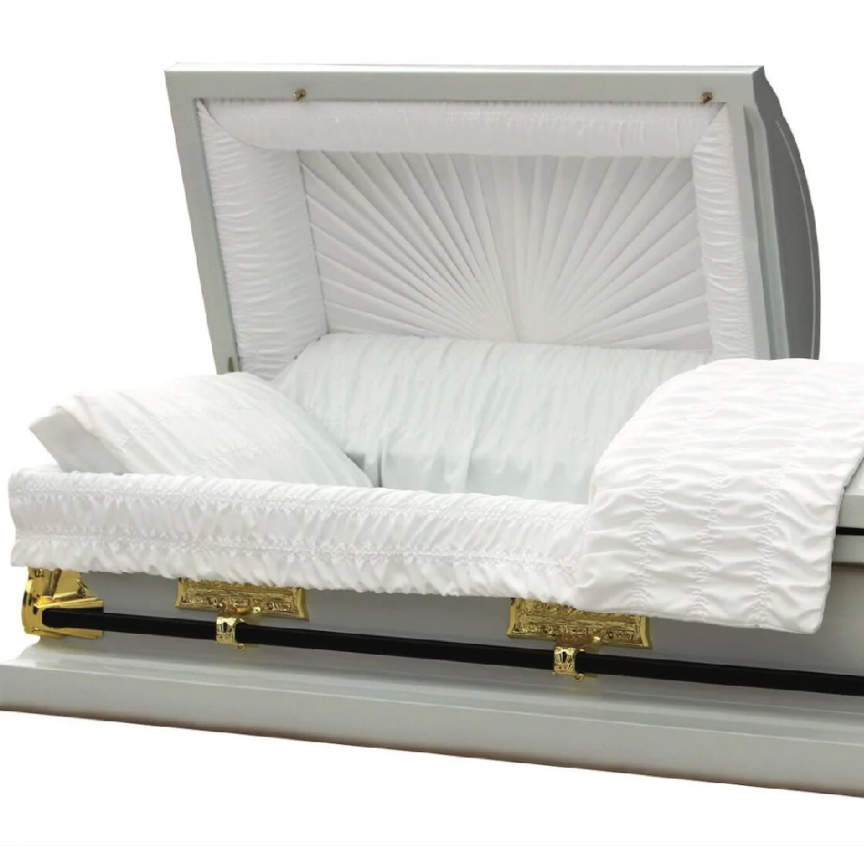 SL81 Funeral Decoration Supplies Casket Interior Fabric American Casket Lining with Padded Cushion Sets