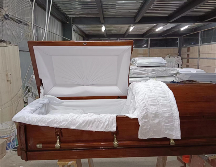 SL81 Funeral Decoration Supplies Casket Interior Fabric American Casket Lining with Padded Cushion Sets